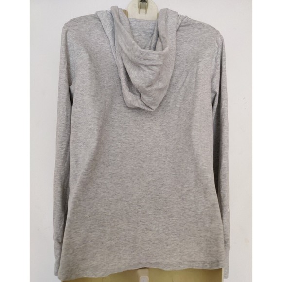 Tommy Hilfiger Hooded Sweatshirt Gray Pullover Logo Lettering Women's Size Med - Picture 5 of 7